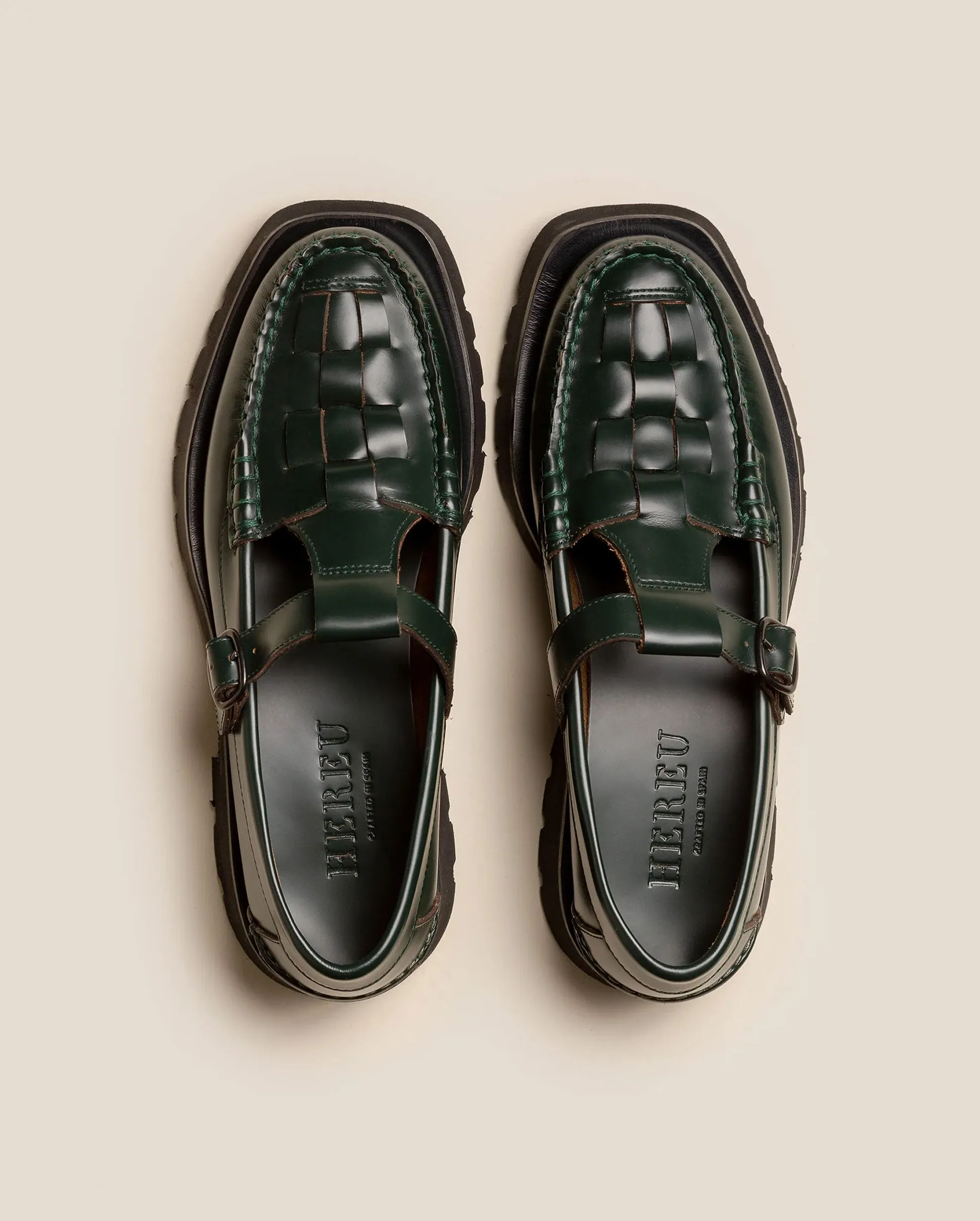 SOLLER SPORT T-BAR LOAFER / DARK GREEN