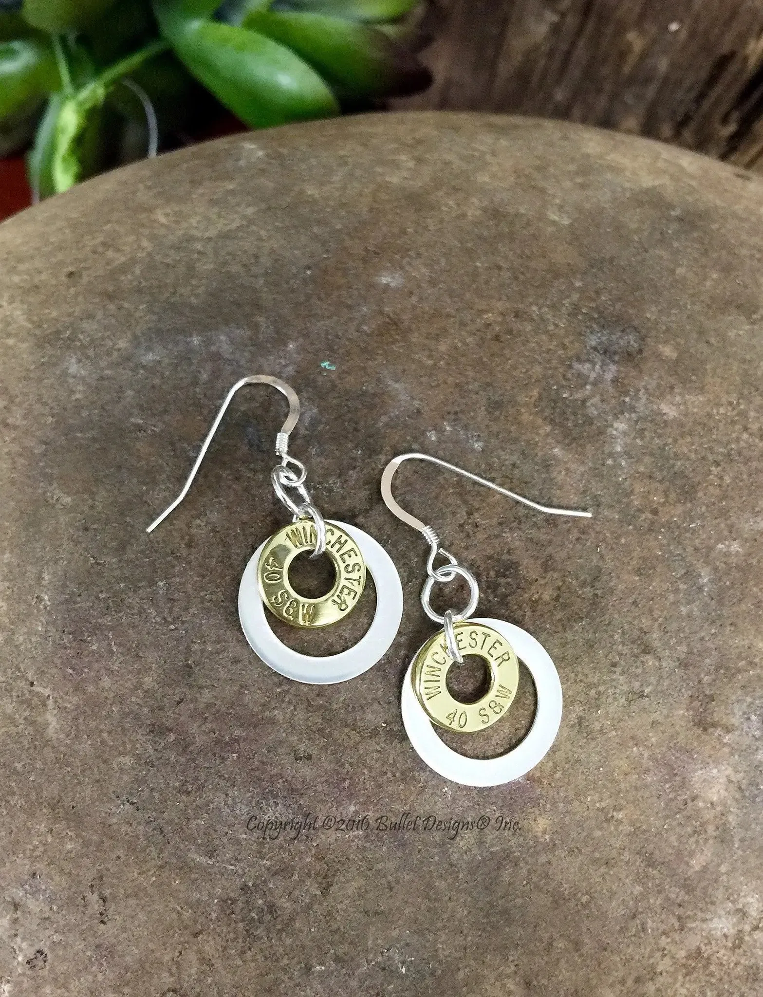 Sterling Silver Washer Minimalist Bullet Earrings