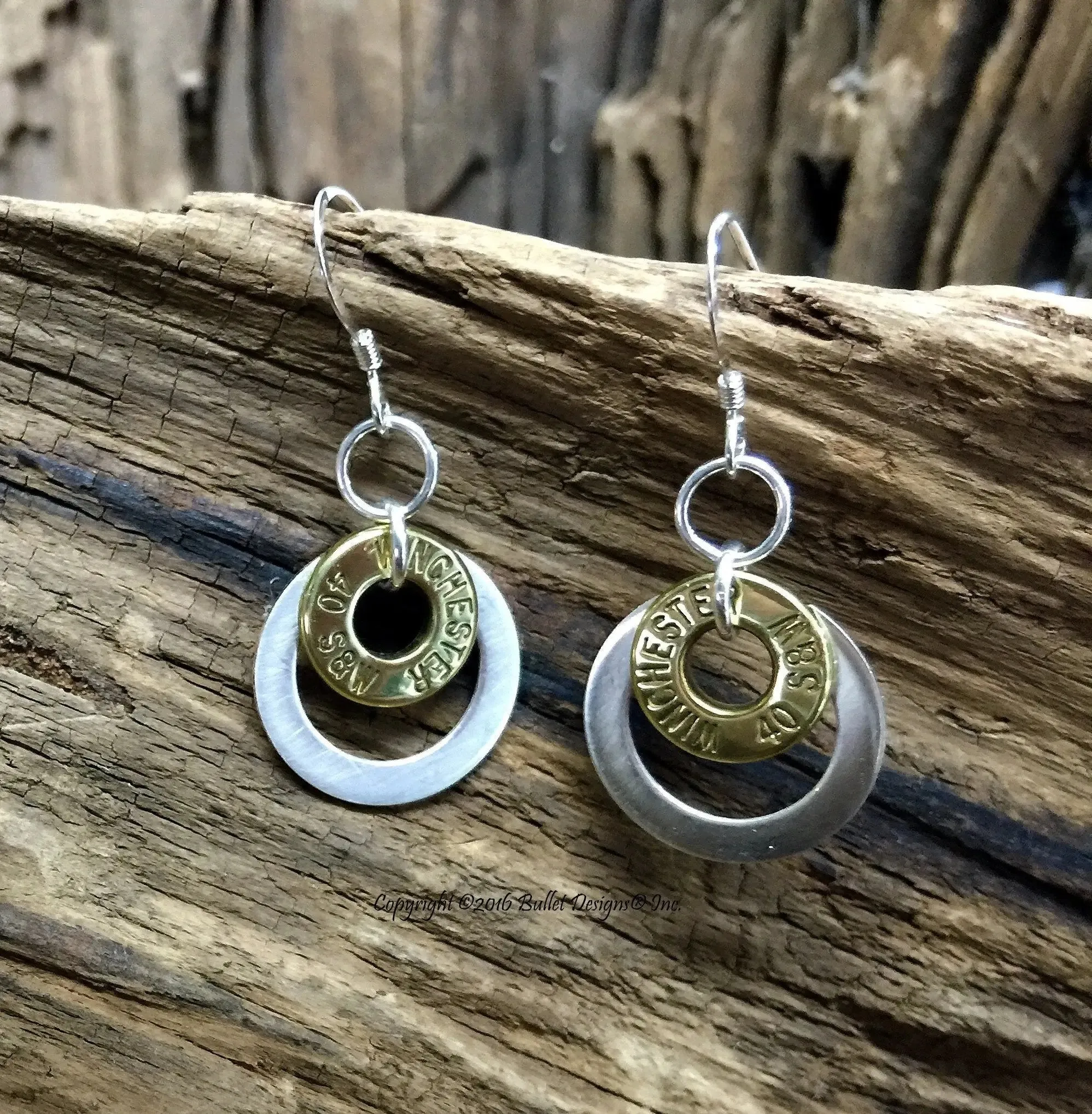 Sterling Silver Washer Minimalist Bullet Earrings