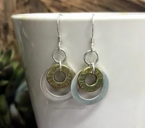 Sterling Silver Washer Minimalist Bullet Earrings