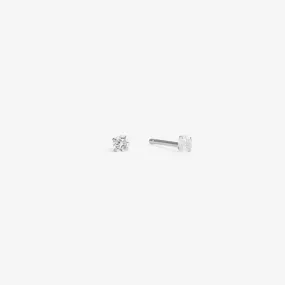 STUD EARRINGS Silver 2 mm