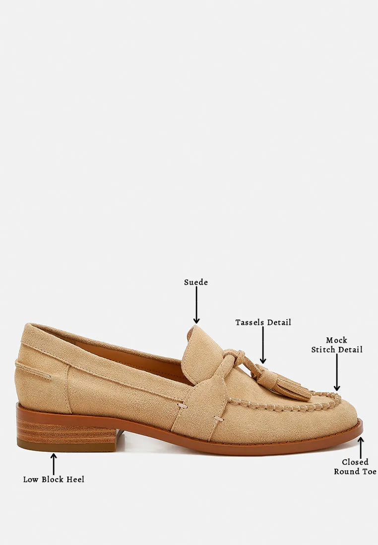 Tassels Detail Suede Loafers By Ruw