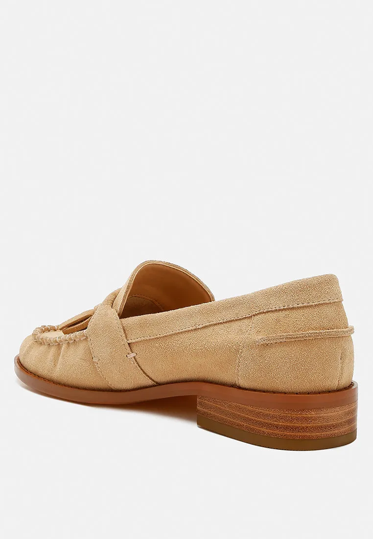 Tassels Detail Suede Loafers By Ruw