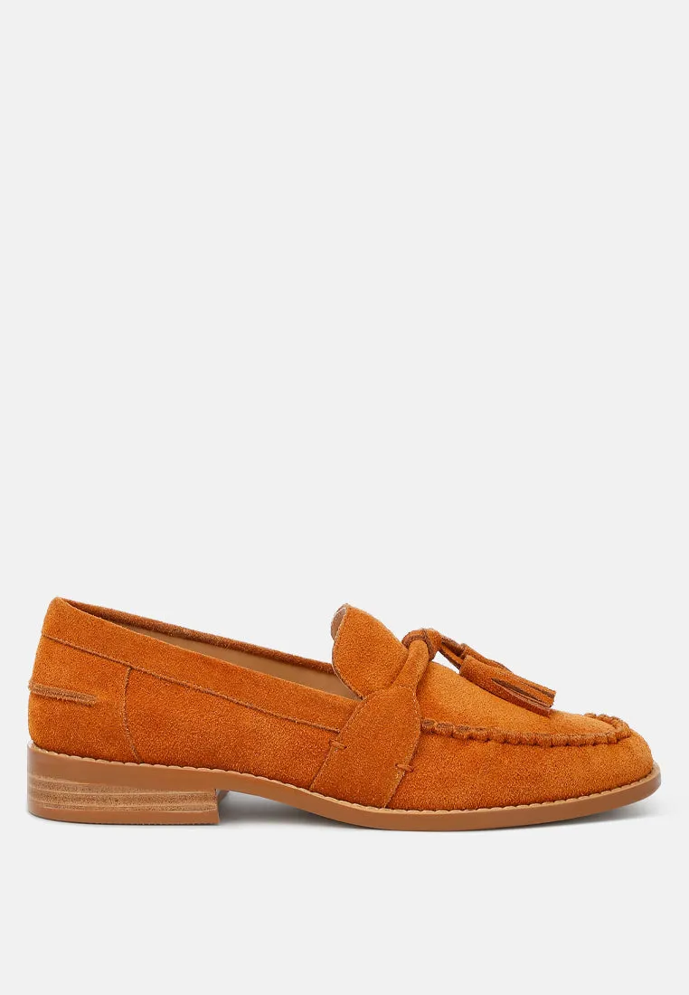 Tassels Detail Suede Loafers By Ruw