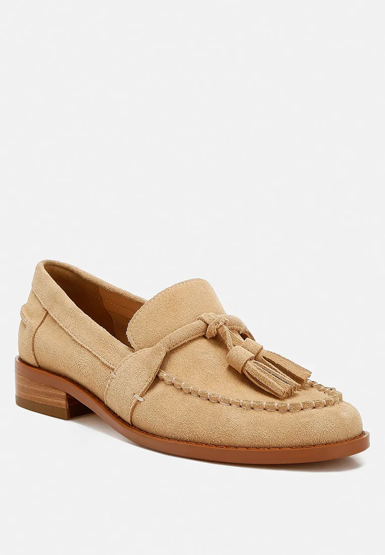 Tassels Detail Suede Loafers By Ruw