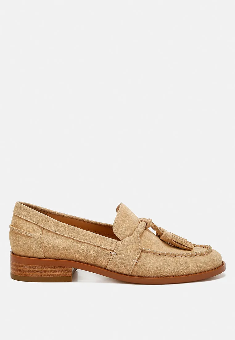 Tassels Detail Suede Loafers By Ruw