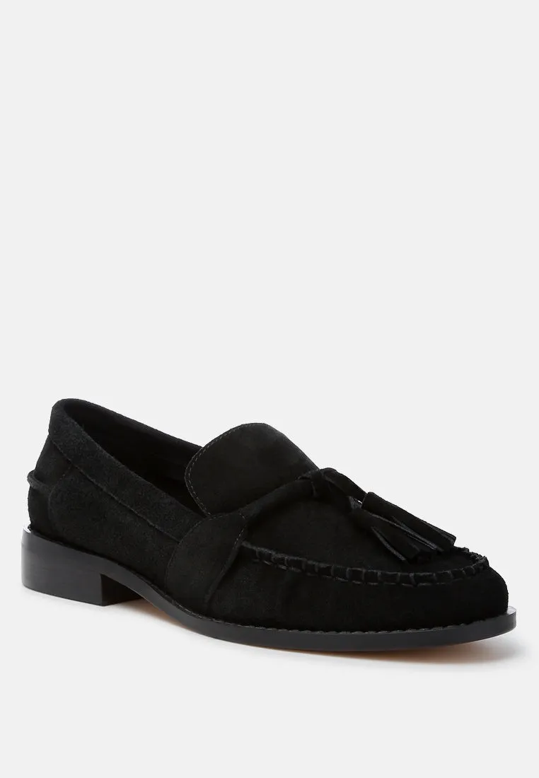 Tassels Detail Suede Loafers By Ruw