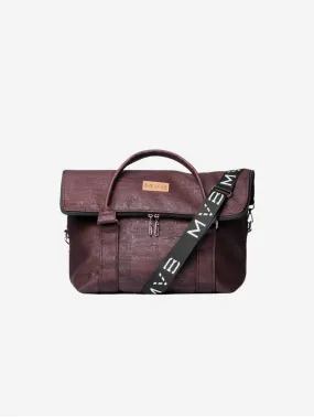 The Versa Cork Vegan Messenger Bag | Dark Brown