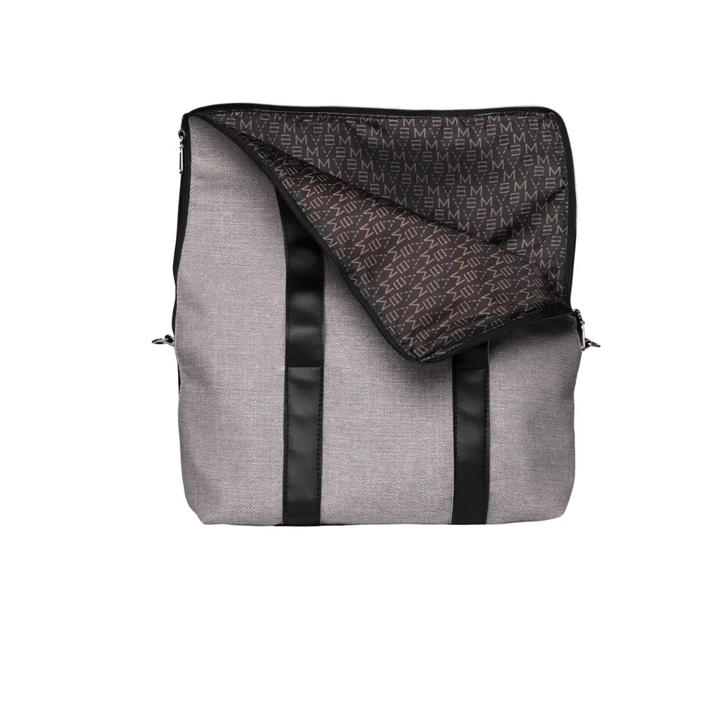 The Versa Flop Cork Vegan Messenger Bag | Grey & Black