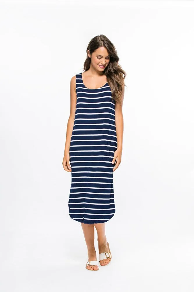 Threadz Reversible Maxi Dress Navy White