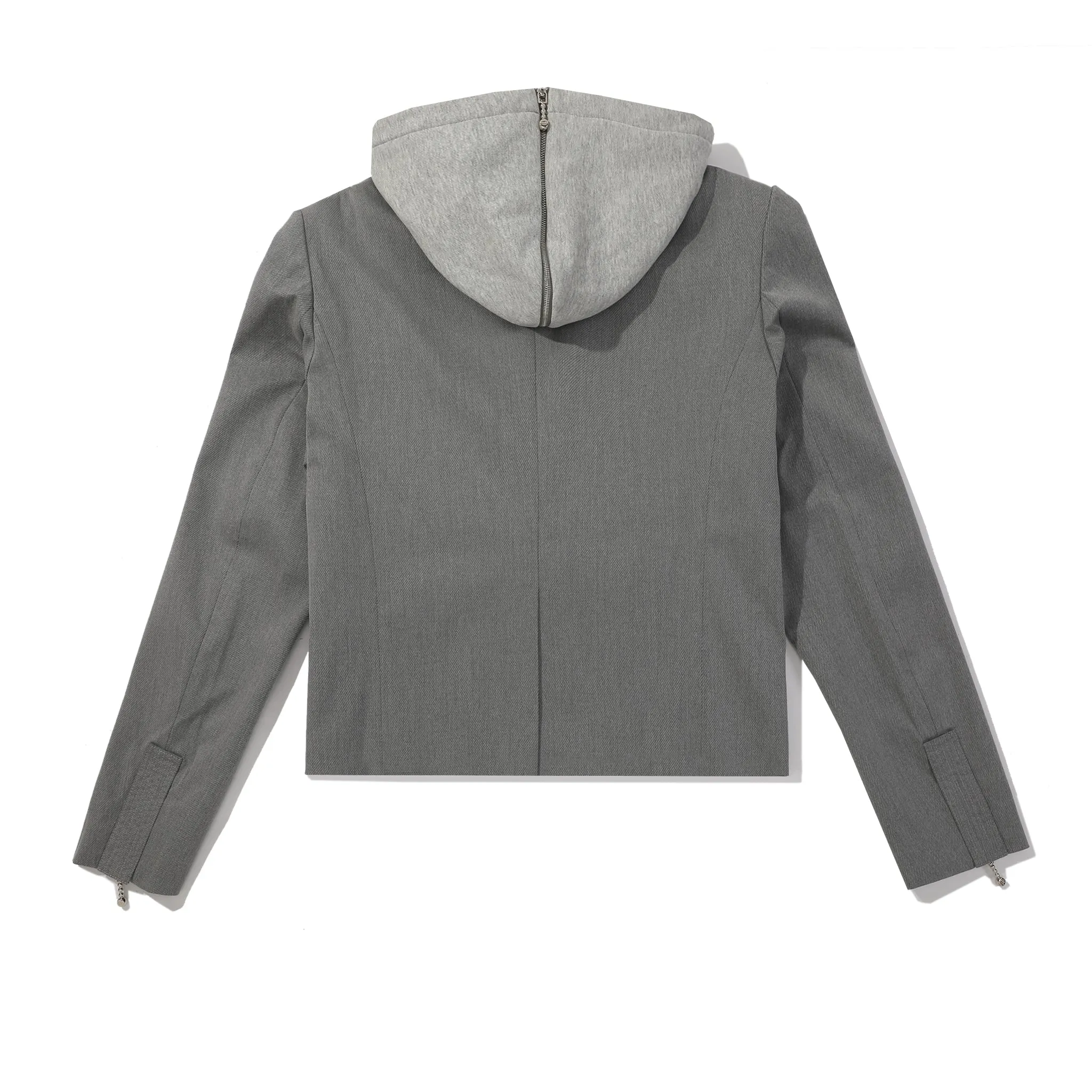 Varsity Hoodie Suit Jacket - Grey