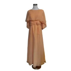 Vintage Peach Formal Gown Maxi Dress Women's Medium 8/10 (Vintage Size 14)