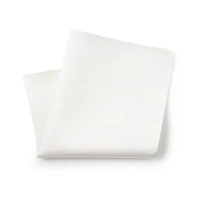 White Fine Twill Silk Pocket Square