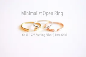 Wholesale Minimalist Open Ring- Sterling Silver, Gold, open edge ring, stacking ring, dainty ring, Minimalist ring, Dainty Ring, Adjustable Ring, Boho